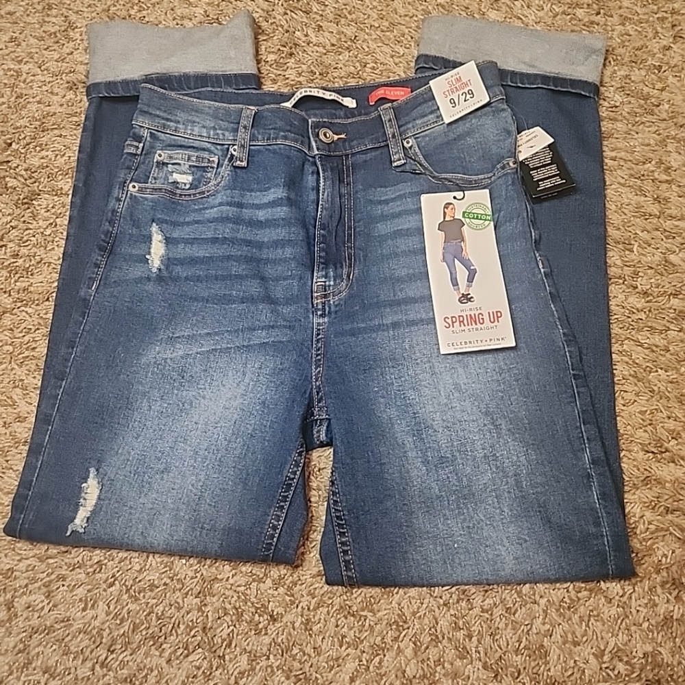 Celebrity Pink The Eleven Hi-Rise Slim Straight Jeans Size 9/29 NWT